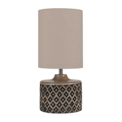 Orissa Short Wooden Diamond Table Lamp