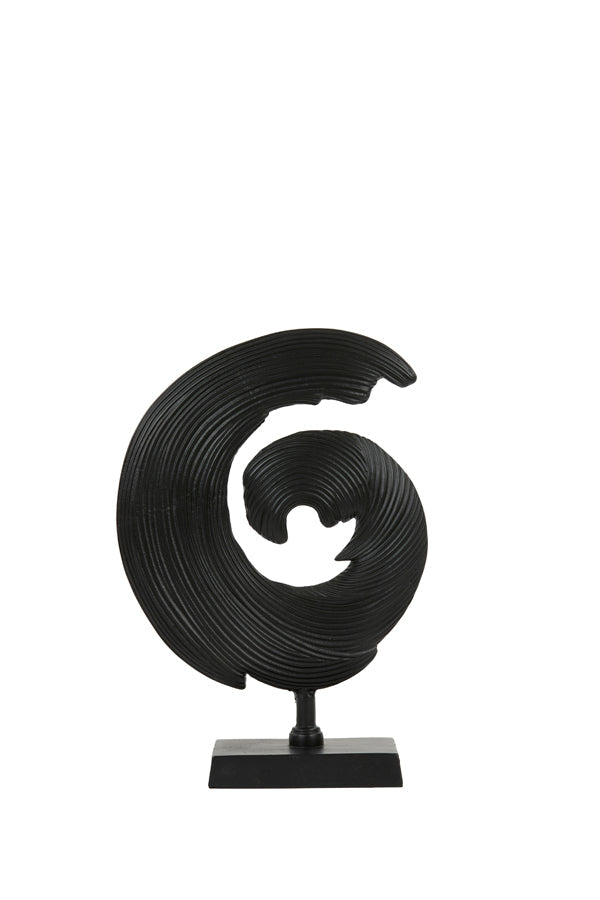 Shwiba Small Ornament on Base - Matt Black Finish