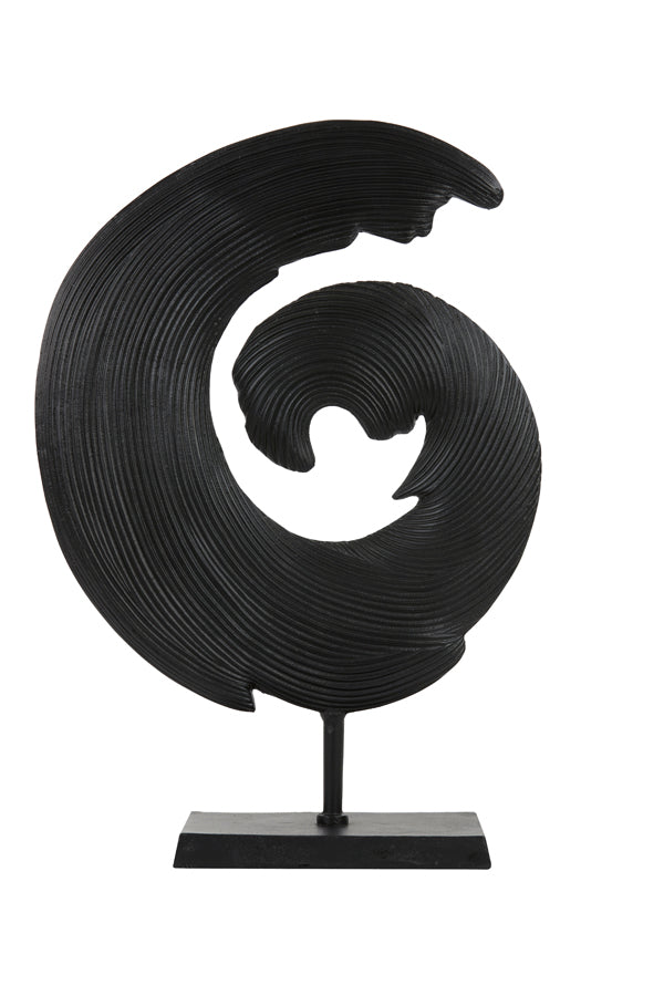 Shwiba Large Ornament on Base - Matt Black Finish
