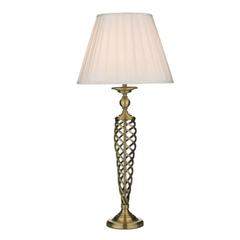 Siam Table Lamp complete with Shade Antique Brass - Cusack Lighting