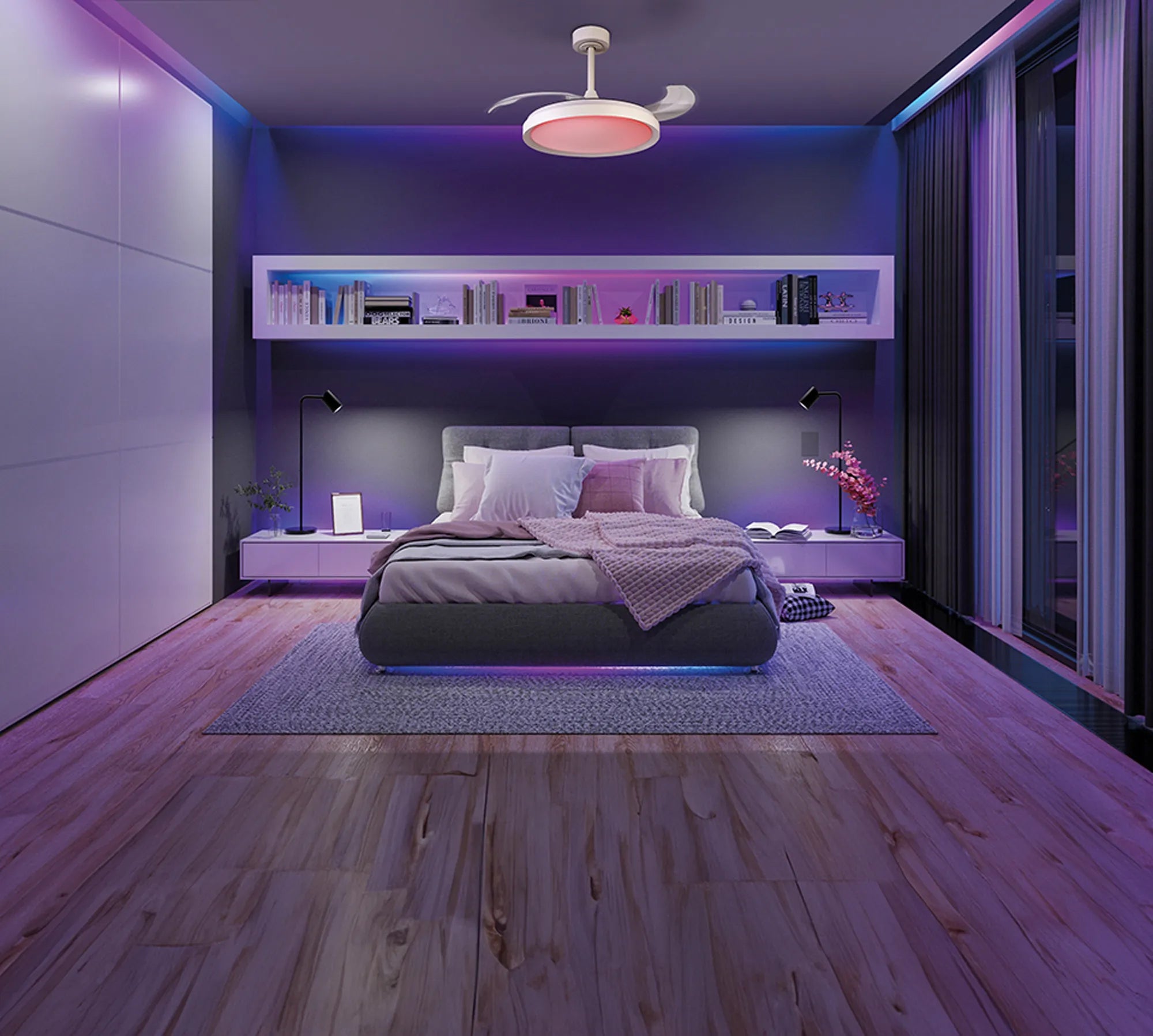 Siberia LED Light Fan W/ Remote Control - Adjustable Colours