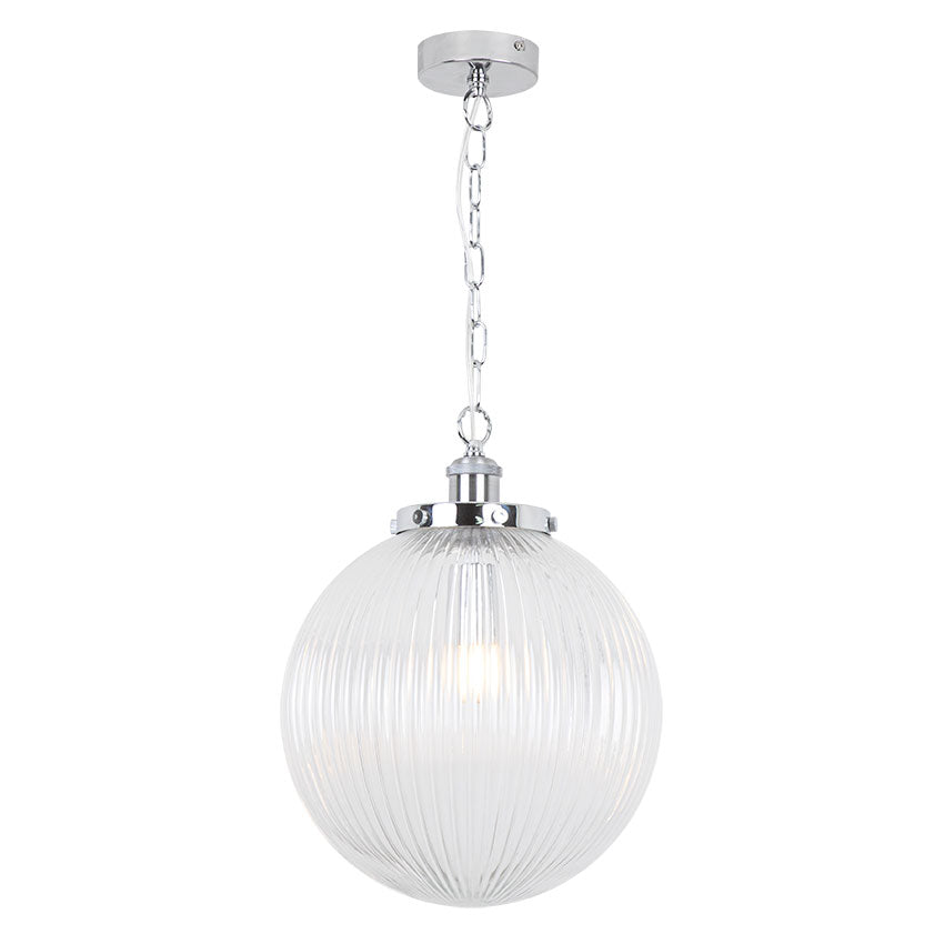 Silvia Ribbed/Textured Glass 1Lt Pendant - Various Styles & Sizes