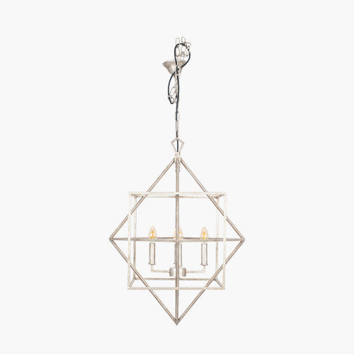 Sirius Antique Gold/Silver Metal Multi Arm Cube Pendant