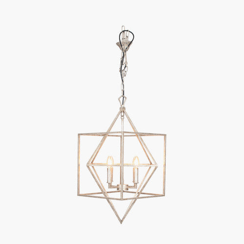 Sirius Antique Gold/Silver Metal Multi Arm Cube Pendant