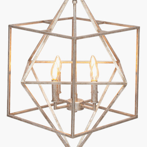 Sirius Antique Gold/Silver Metal Multi Arm Cube Pendant