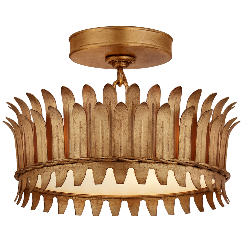 Leslie 12"/16"/21" Semi-Flush- Gilded Iron Finish