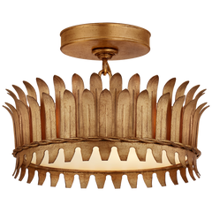 Leslie 12"/16"/21" Semi-Flush- Gilded Iron Finish