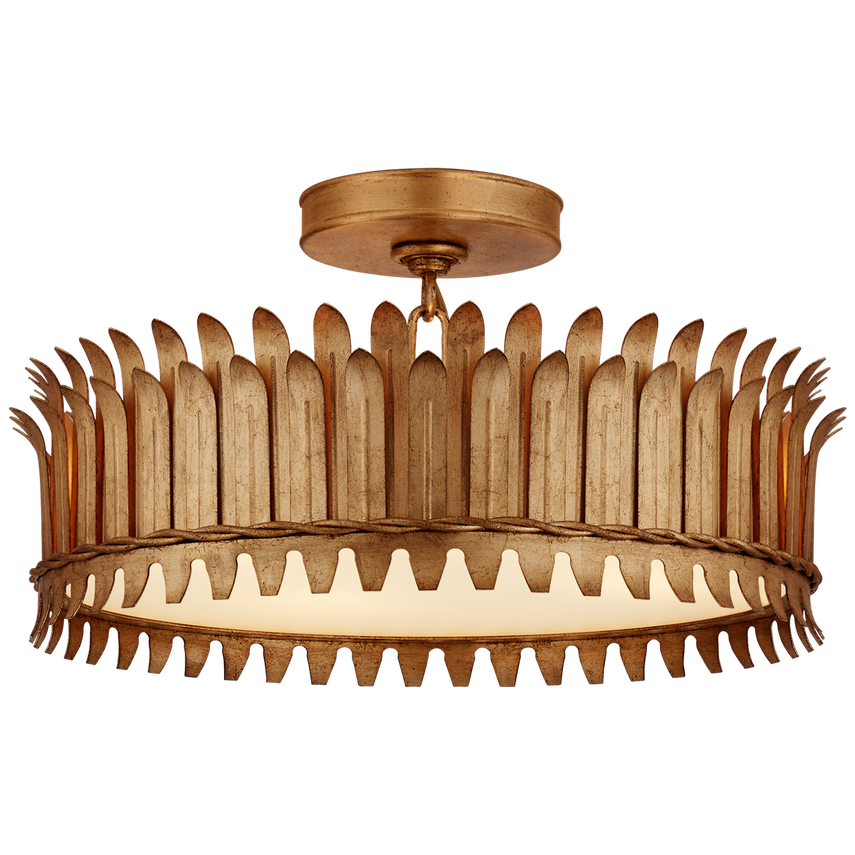Leslie 12"/16"/21" Semi-Flush- Gilded Iron Finish
