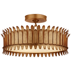 Leslie 12"/16"/21" Semi-Flush- Gilded Iron Finish