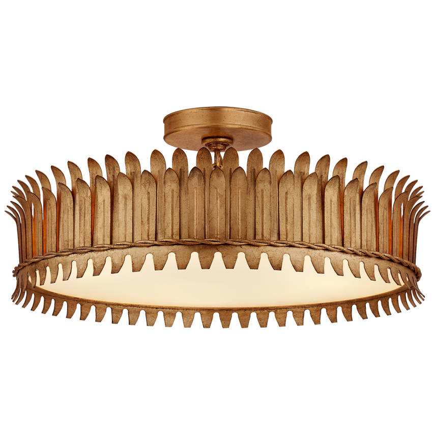 Leslie 12"/16"/21" Semi-Flush- Gilded Iron Finish