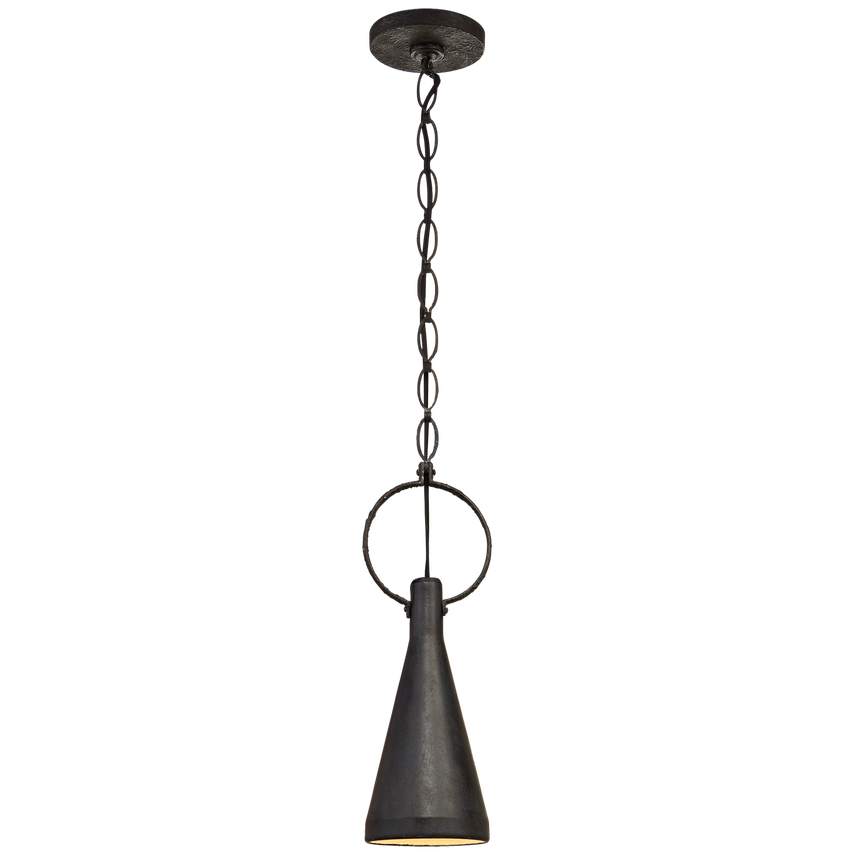 Limoges Pendant- Plaster White/ Aged Iron