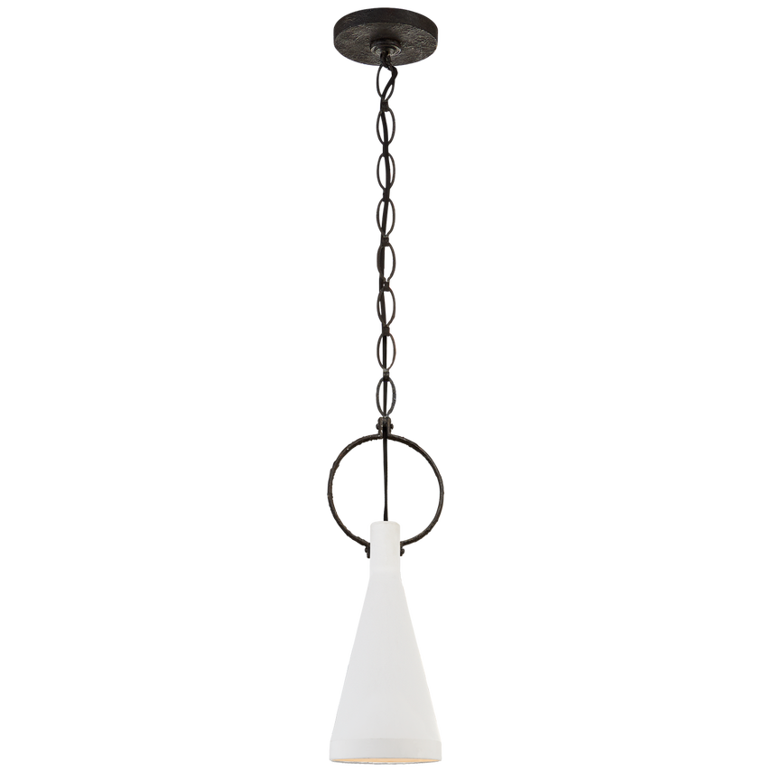 Limoges Pendant- Plaster White/ Aged Iron