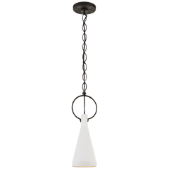 Limoges Pendant- Plaster White/ Aged Iron