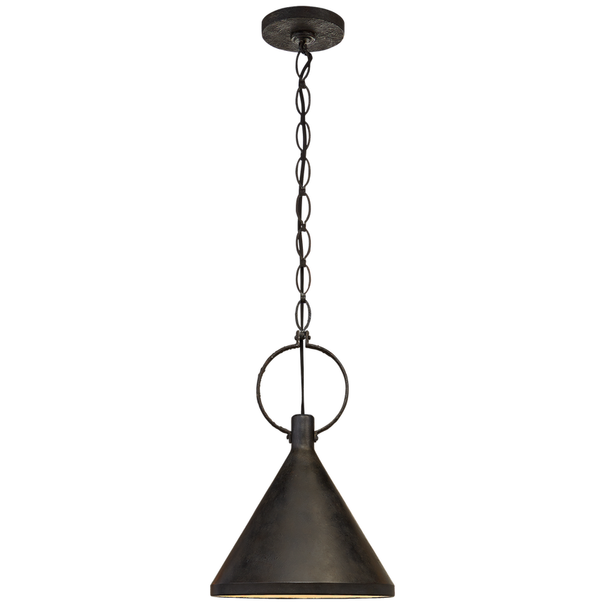 Limoges Pendant- Plaster White/ Aged Iron