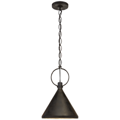 Limoges Pendant- Plaster White/ Aged Iron