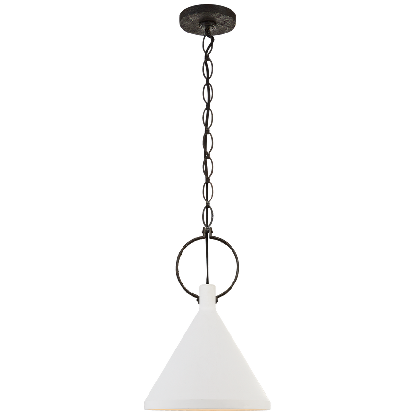 Limoges Pendant- Plaster White/ Aged Iron