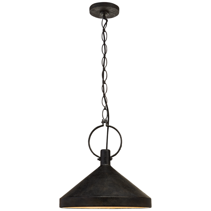 Limoges Pendant- Plaster White/ Aged Iron