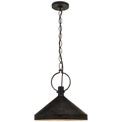 Limoges Pendant- Plaster White/ Aged Iron