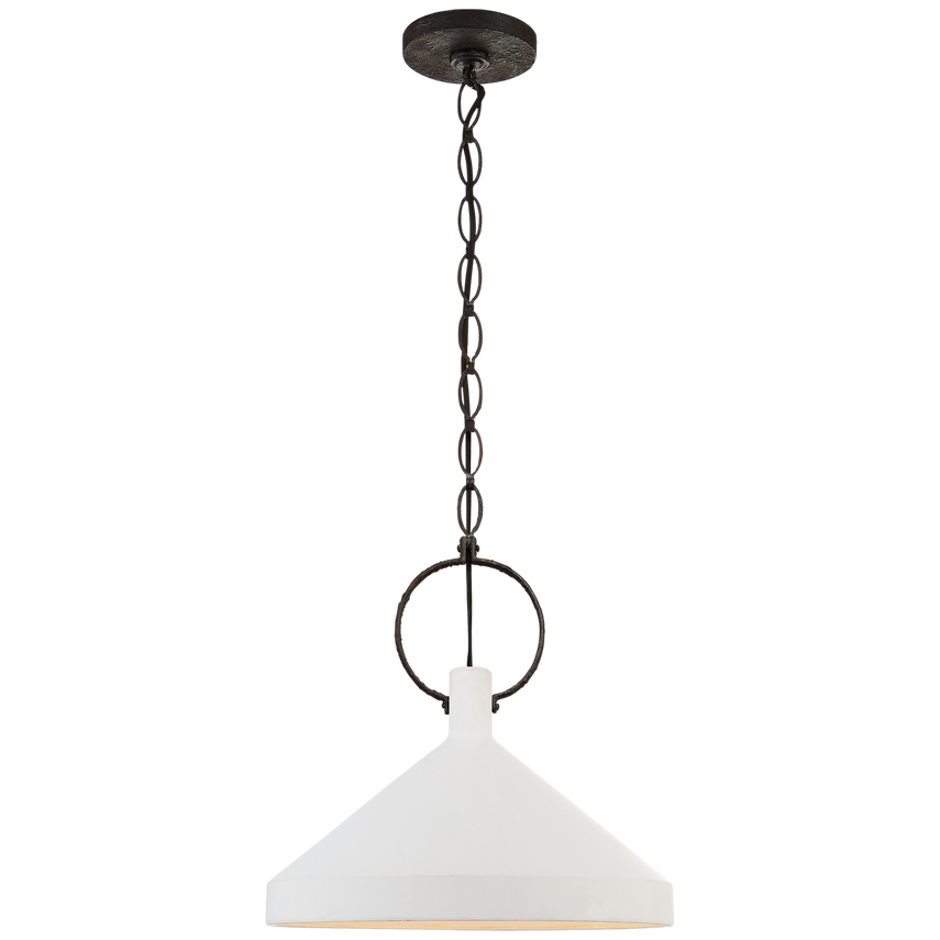 Limoges Pendant- Plaster White/ Aged Iron