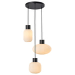 Skytech Cluster Light - Black & Ribbed Opal Glass Finish