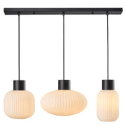 Skytech Kitchen Light - Black & Ribbed Opal Glass Finish