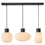Skytech Kitchen Light - Black & Ribbed Opal Glass Finish