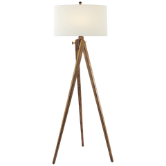Tripod Floor Lamp- Tudor Brown Stain/ French Waxed Wood