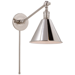 Boston Functional Single Arm Library Light- Brass/ Bronze/ Polished Nickel Finishes