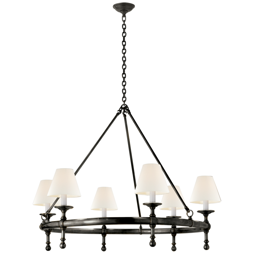 Classic 6Lt Ring Chandelier - Antique Brass/Bronze