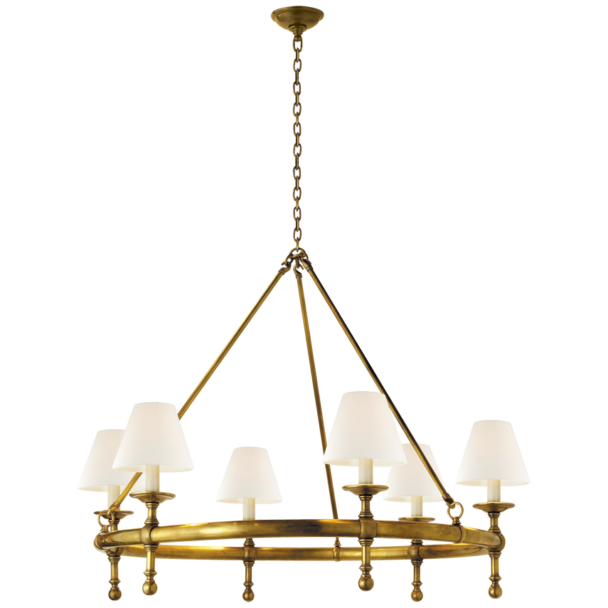 Classic 6Lt Ring Chandelier - Antique Brass/Bronze