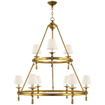 Classic Two-Tier Ring Chandelier- Bronze/ Antique Brass