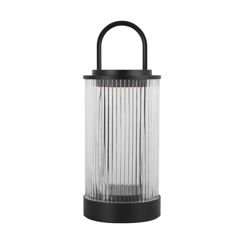 Tawa Accent Rechargeable Table Lamp- Black Brass/ White Finishes