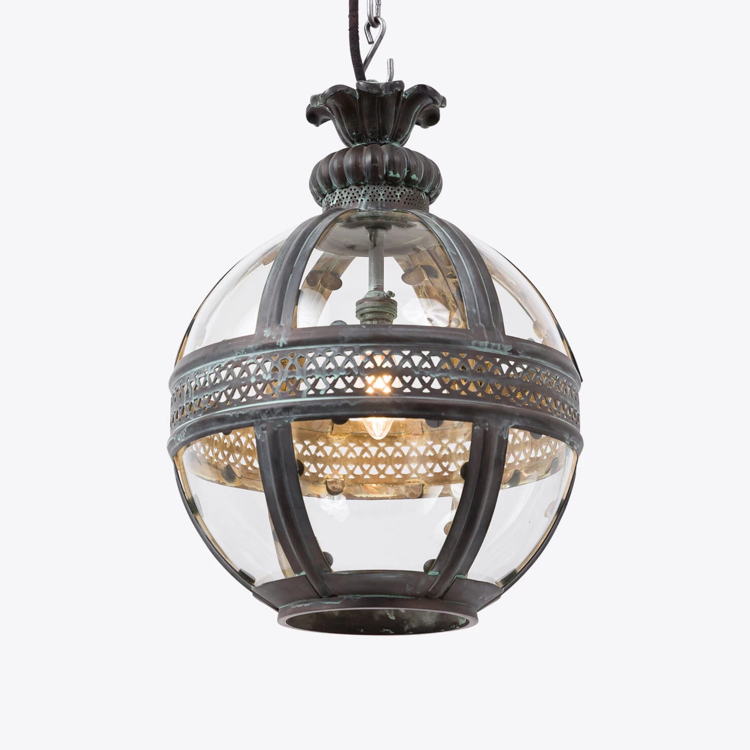 Hampstead Lantern- Verdigris Bronze/ Brass