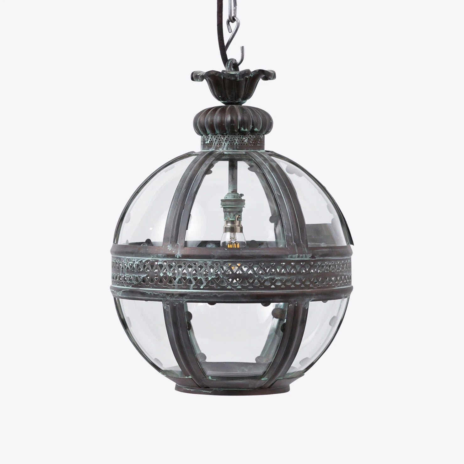 Hampstead Lantern- Verdigris Bronze/ Brass