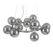 Smoke Glass Ball and Chrome Metal Pendant - Cusack Lighting