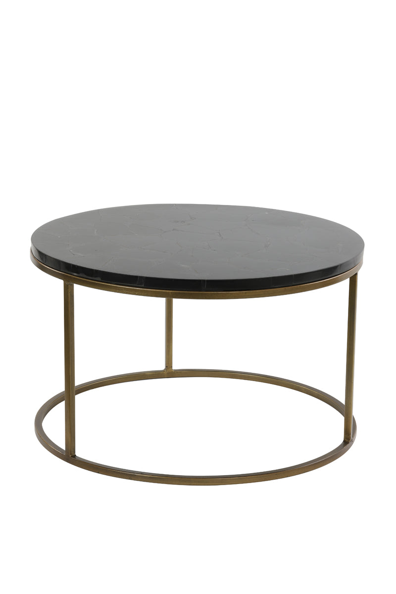 Sobrina Coffee Table - Black Agate & Antique Bronze Finish