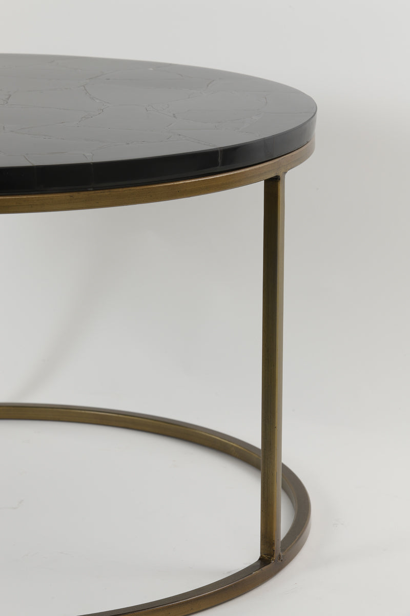 Sobrina Coffee Table - Black Agate & Antique Bronze Finish