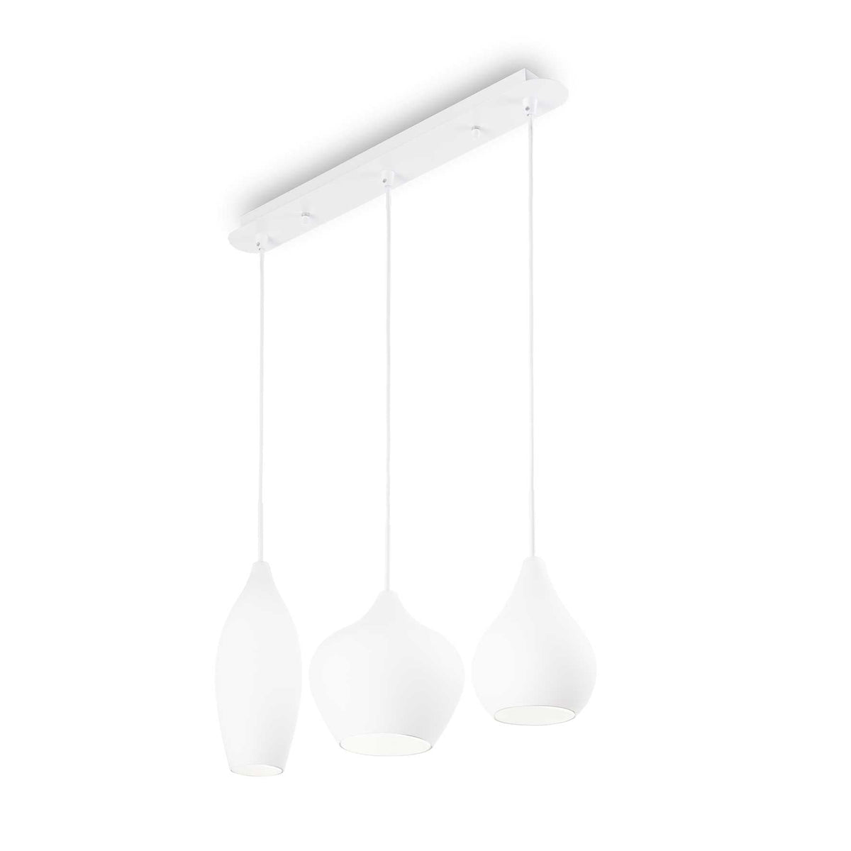 Soft Kitchen Table/Island Lights - White/Smokey Grey Finish - Cusack Lighting