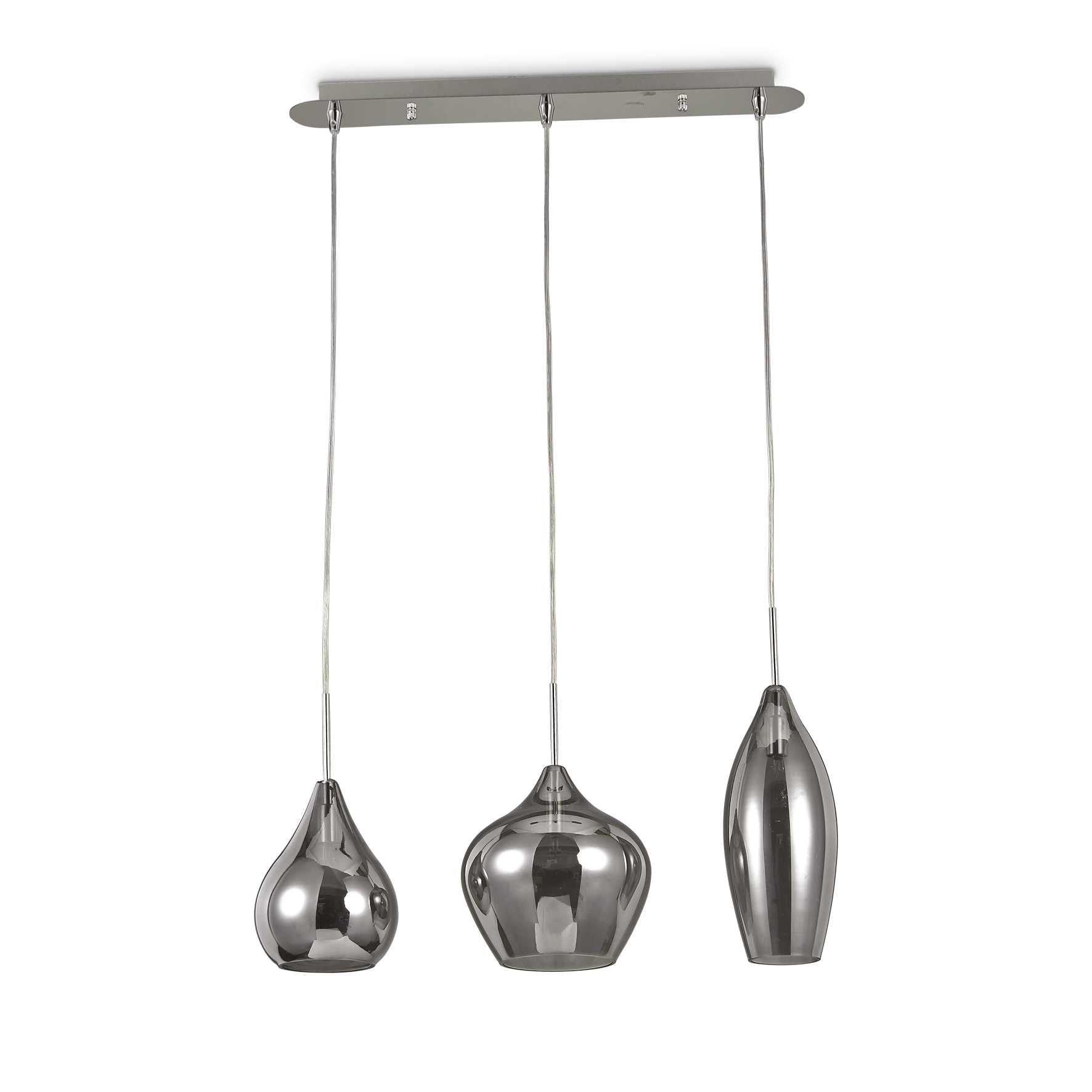 Soft Kitchen Table/Island Lights - White/Smokey Grey Finish - Cusack Lighting