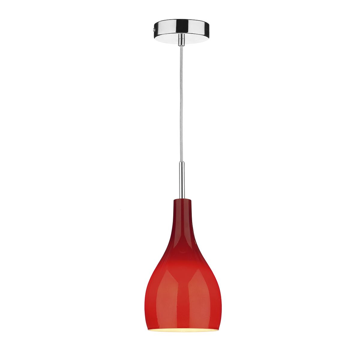 Soho 1 Light Pendant - Red/White/Black Finish