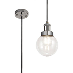 Soiree 15cm Pendant 1 Light E27 IP65 Exterior Titanium Silver/Polished Chrome