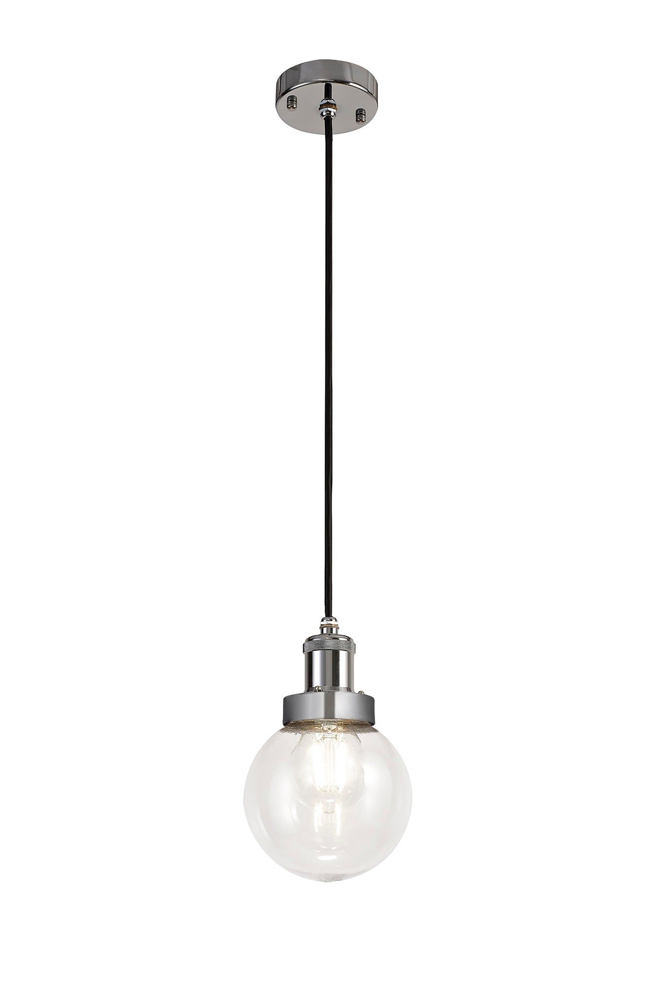 Soiree 15cm Pendant 1 Light E27 IP65 Exterior Titanium Silver/Polished Chrome