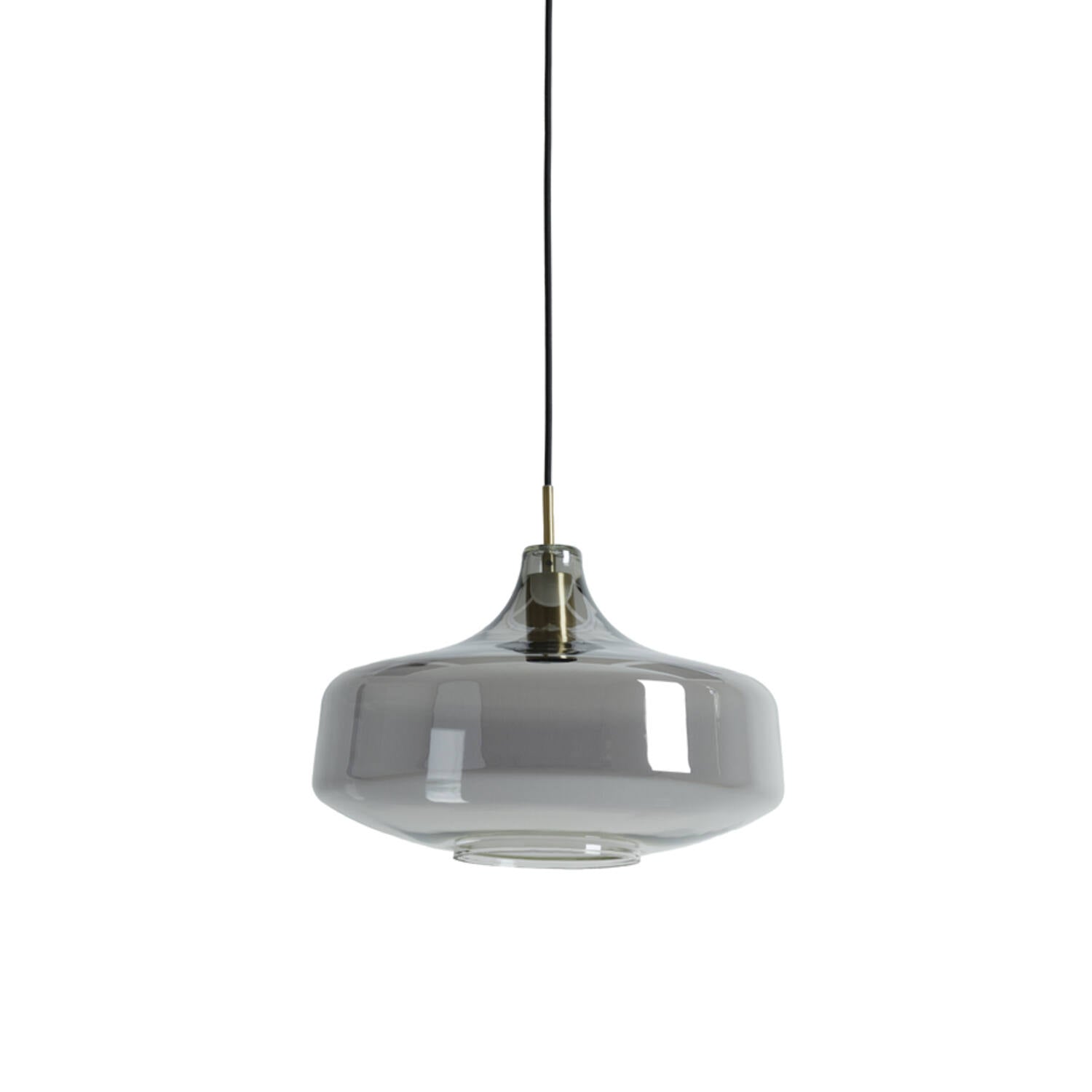 Solna 1Lt Pendant - Black & Smoked Glass