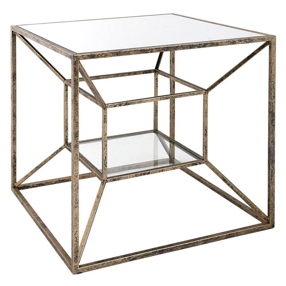 Solomon Lamp Table - Gold and Black Finish