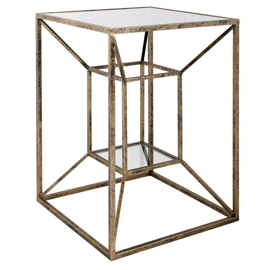 Solomon Side Table - Gold & Black Finish
