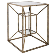 Solomon Side Table - Gold & Black Finish