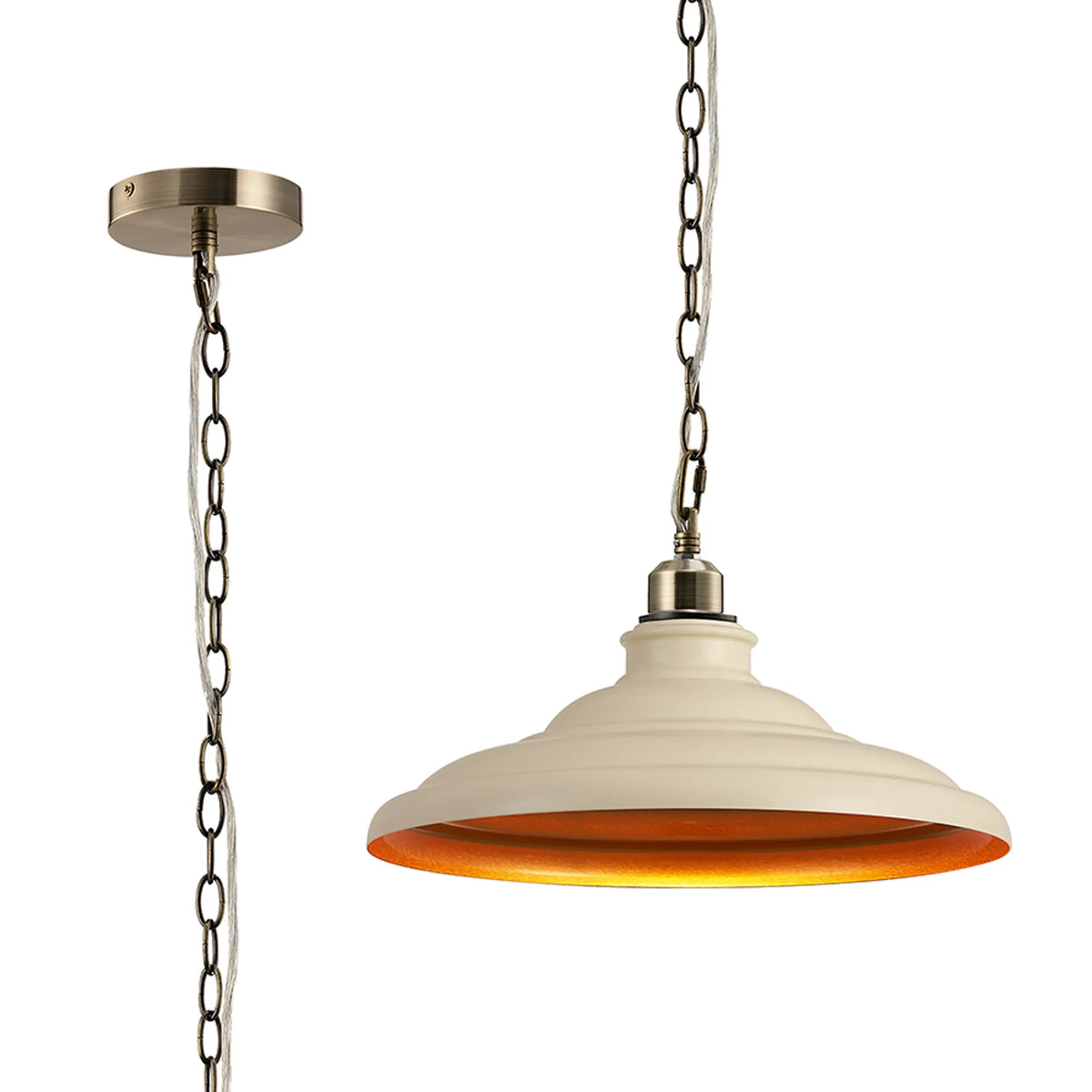 Sidley  1 Light Knurled Chain Pendant- Various Colours