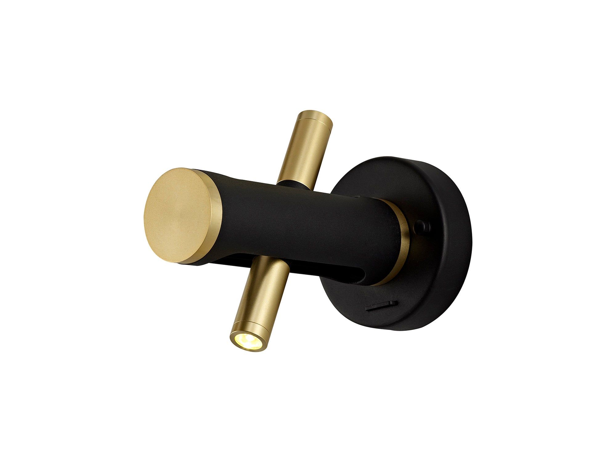 Sovera Switched Wall Light, 2 x 2W LED, 3000K, 560lm, Sand Black/Gold, 3yrs Warranty