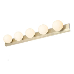 Hollywood 5 Light Wall Light in Matt Black/Satin Brass Finish