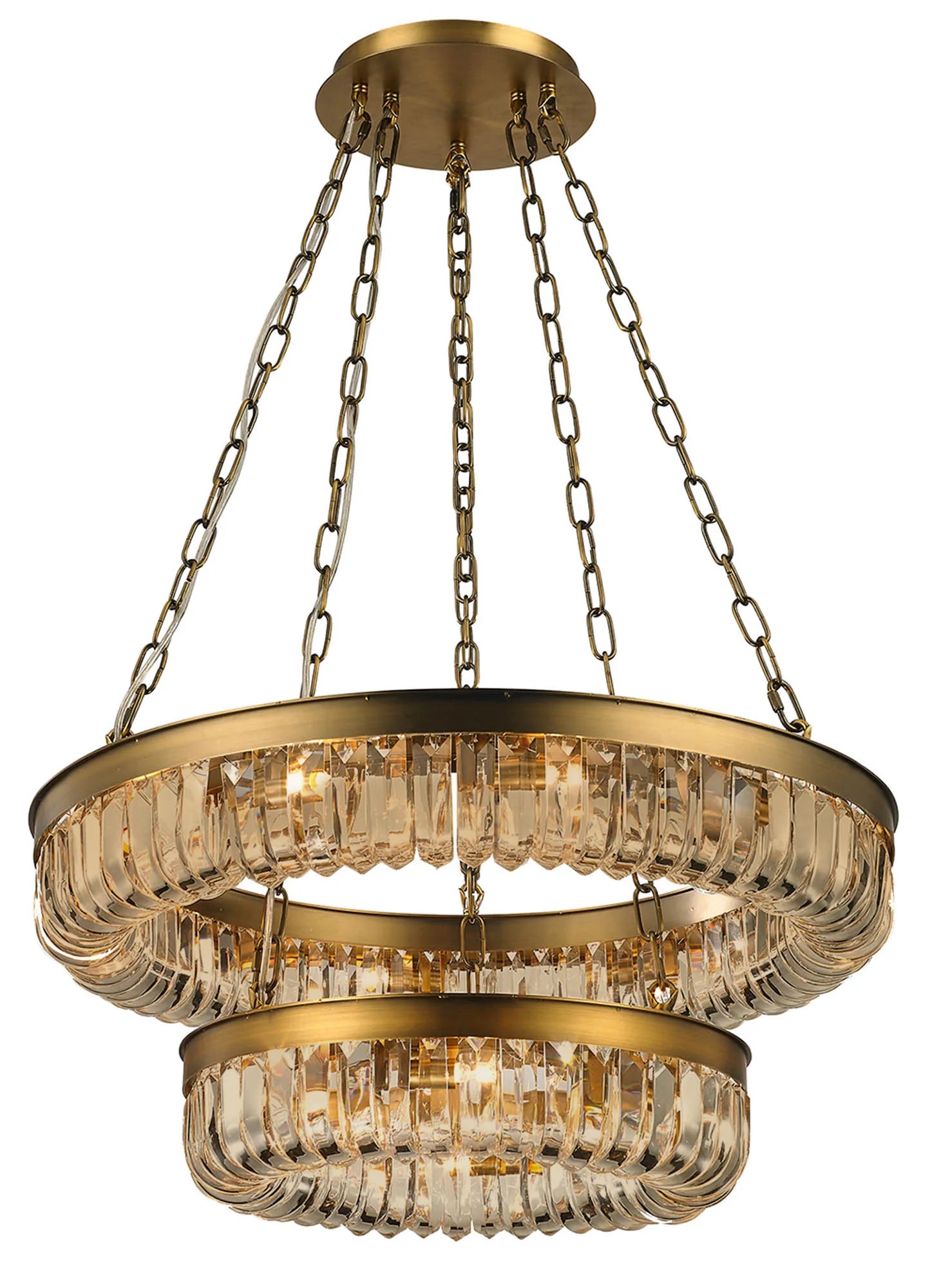 Pettro 9/16Lt Chandelier- Brown Brass Finish